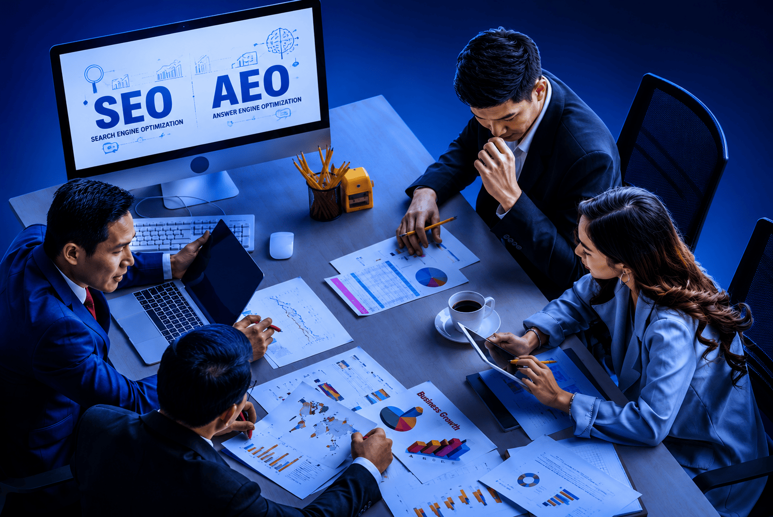 SEO and AEO integration in web design for improved website visibility and performance in Trivandrum