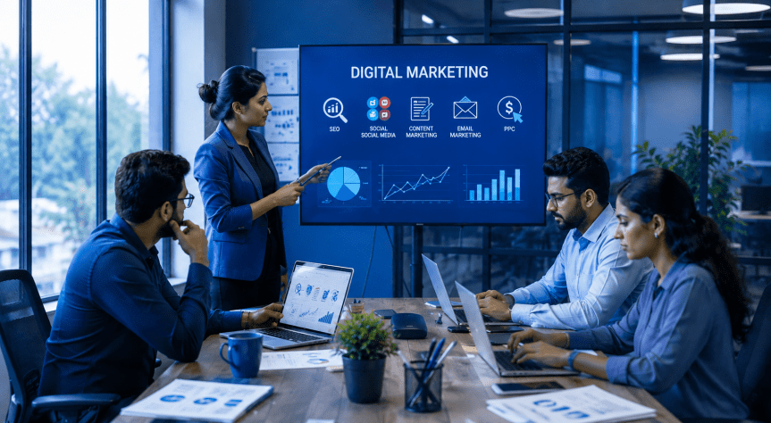 Digital marketing agency in Kochi vs in-house team comparison banner